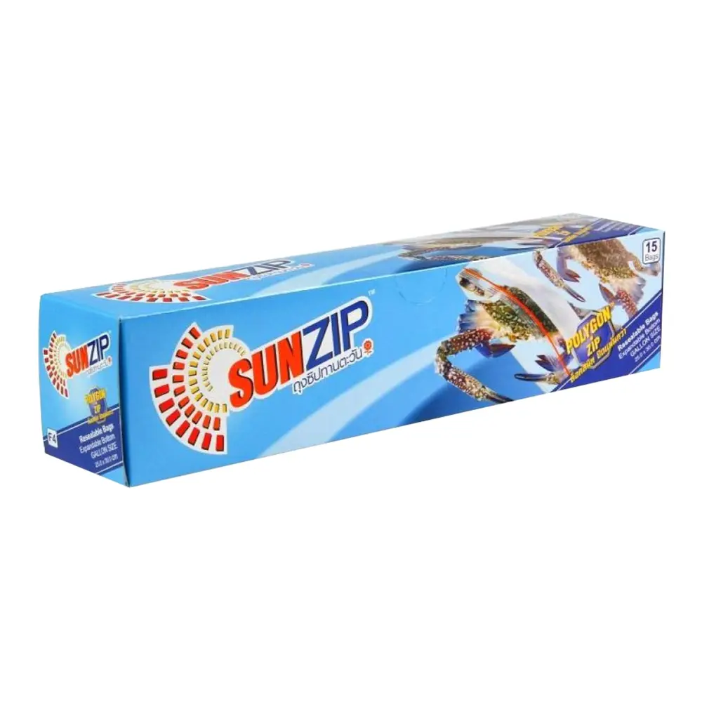 Túi Zip Đựng Thực Phẩm, Polygon Zip Resealable Bags, Gallon Size, 15 Cái (25 x 30cm) - SUNZIP