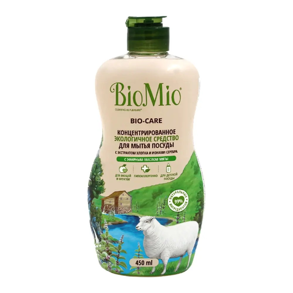 Nước Rửa Chén Không Mùi, Bio-Care Eco Dishwashing Liquid & for Fruits Vegetables, Fragrance Free (450ml) - BIO MIO