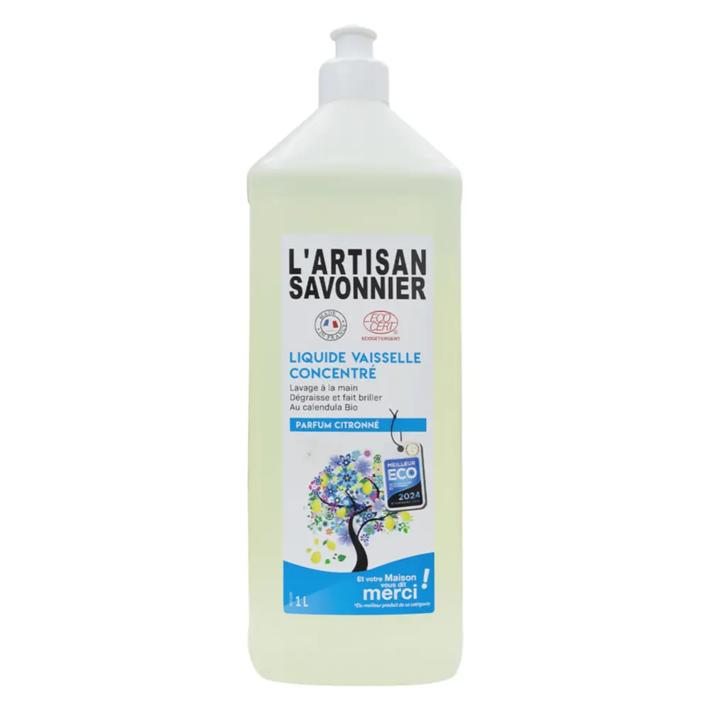 Nước Rửa Chén Đậm Đặc Hữu Cơ, Concentrated Dishwashing Liquid (1000ml) - L'ARTISAN SAVONNIER