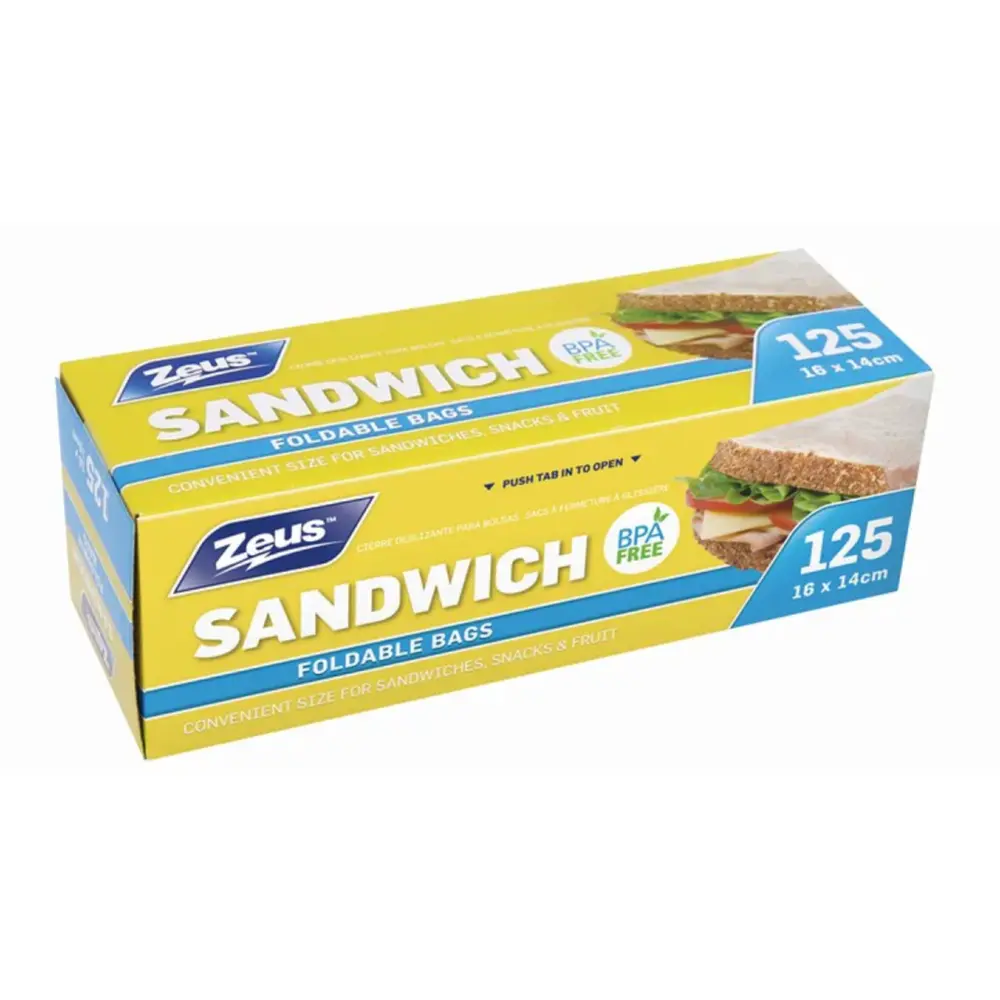 Túi Nhựa Đựng Thực Phẩm, Sandwich Foldable Bags, BPA Free, 125 Cái (16.5 x 14cm) - UNCLE BILLS