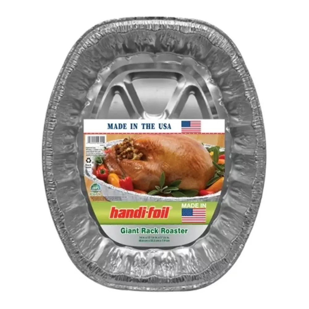 Khay Nhôm Nướng Hình Bầu Dục, Giant Rack Roaster (40.6 x 33.3 x 7.9cm) - HANDI-FOIL