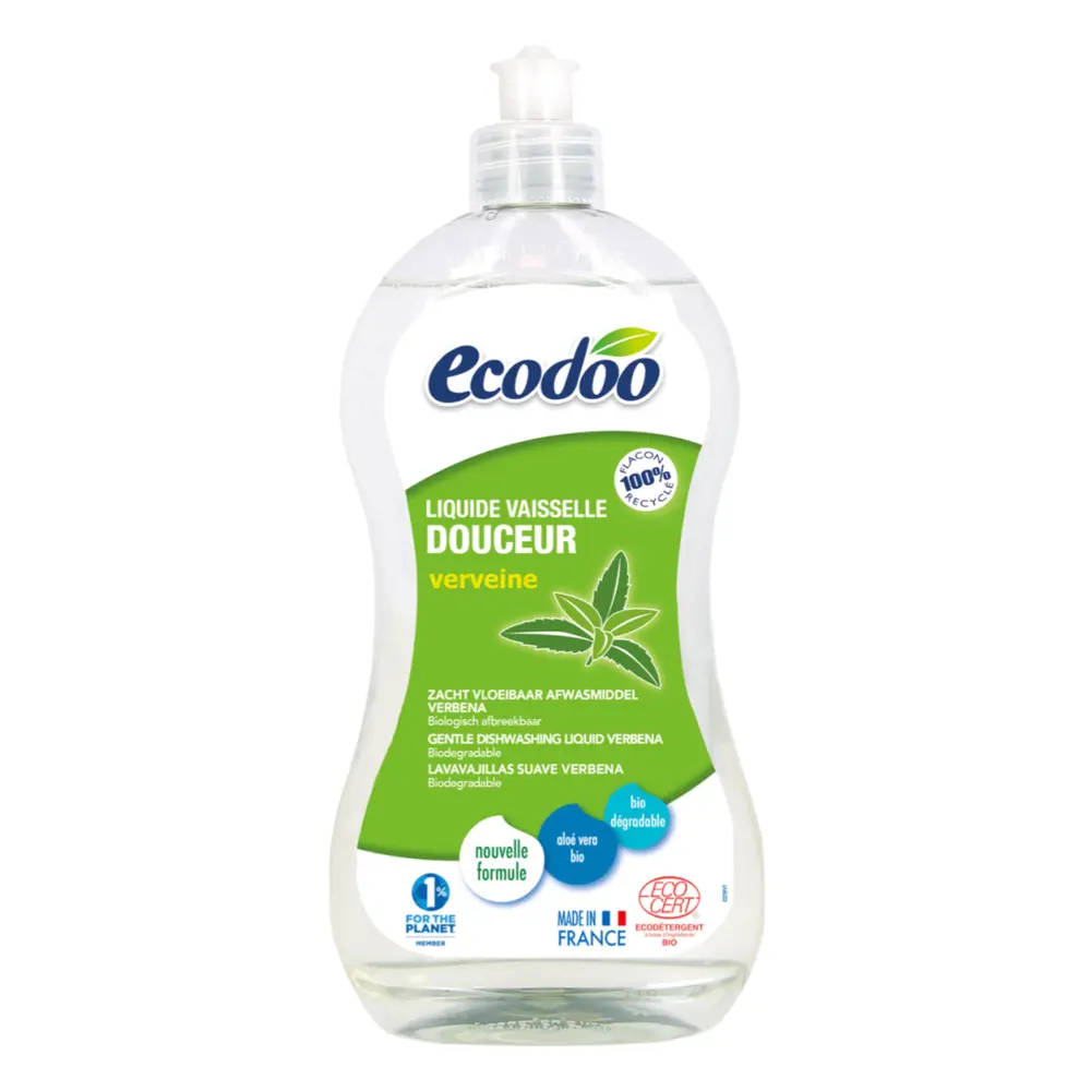 Nước Rửa Chén Hữu Cơ Sinh Học Cỏ Roi Ngựa, Gentle Dishwashing Liquid Verbena (1L) - ECODOO
