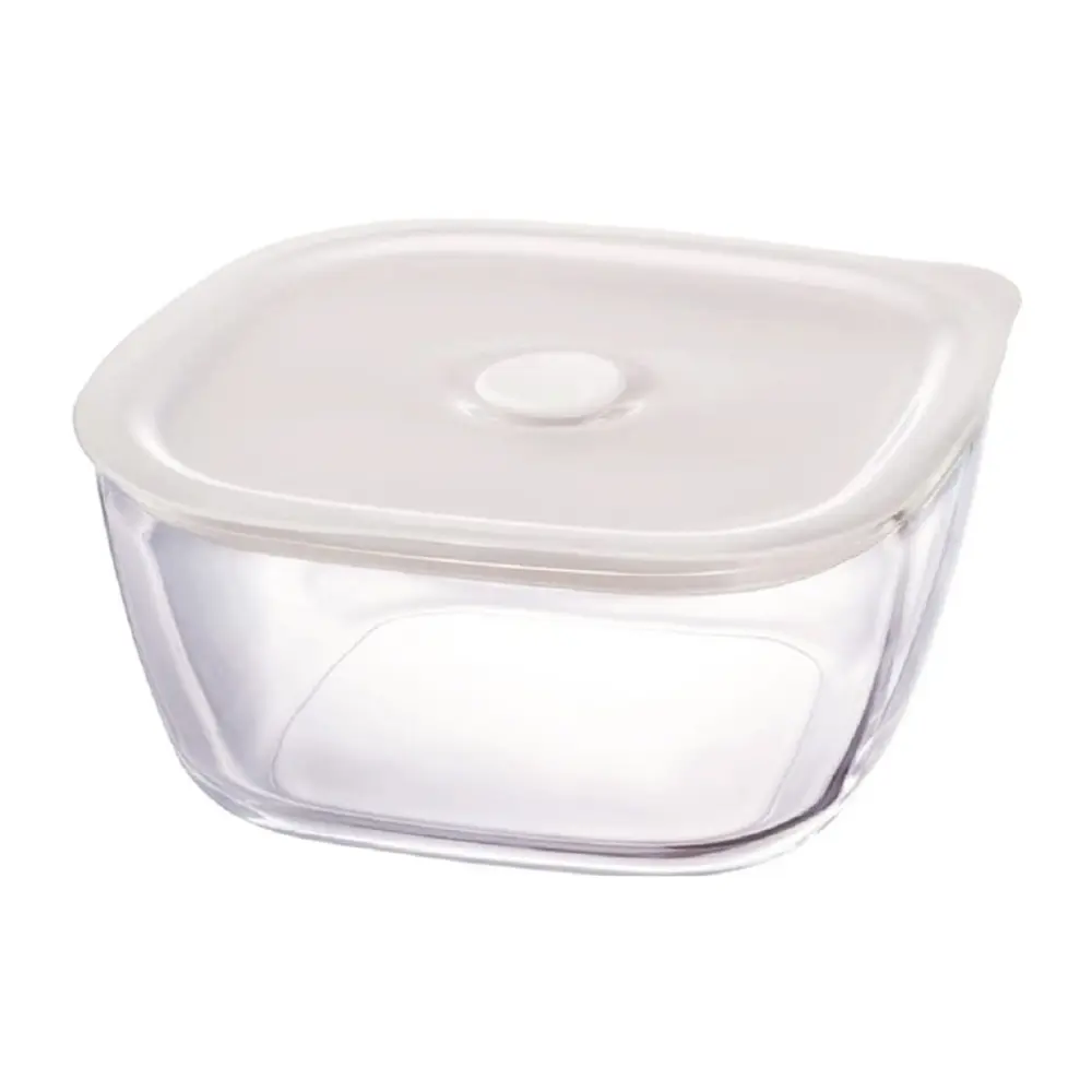 Hộp Thủy Tinh Chịu Nhiệt, Heatproof Square Sealed Glass Container, 1.2L, KSTM-120-TW (108 x 108 x 57mm) - HARIO