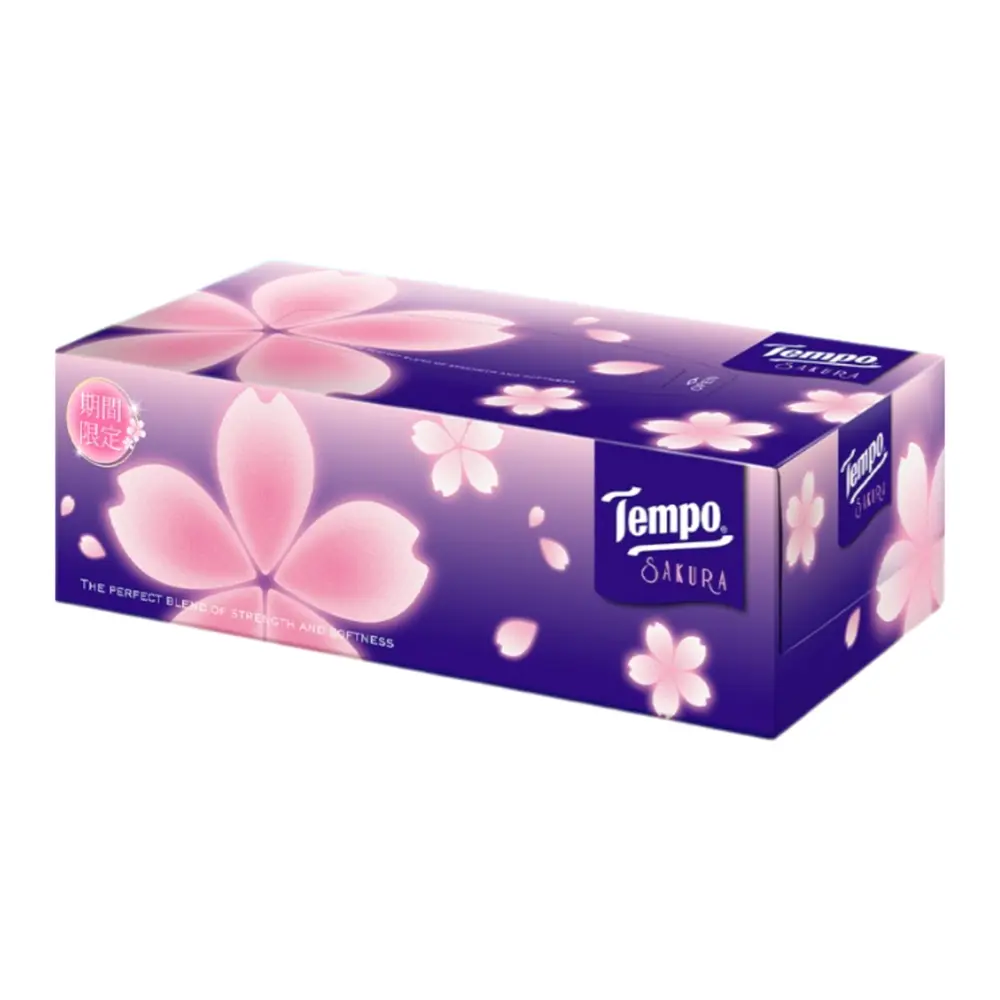 Khăn Giấy Hộp 3 Lớp Hương Hoa Anh Đào, Tissue Box, Sakura, 86 Tờ (210 x 195mm) - TEMPO