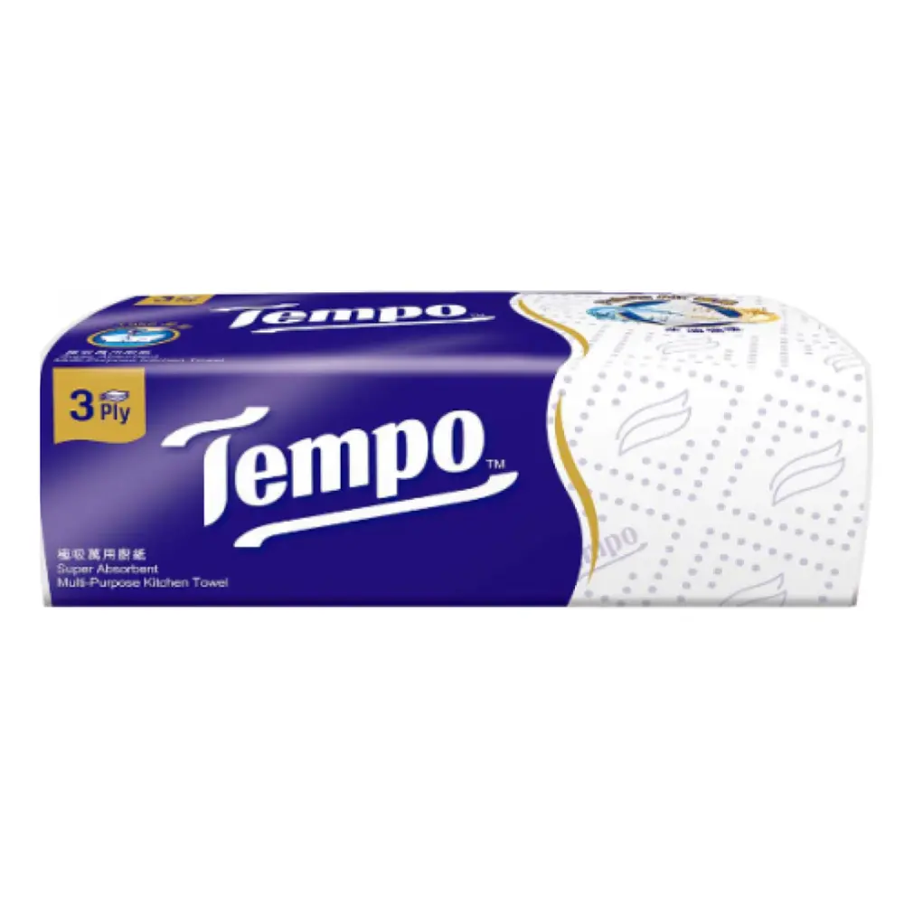 Khăn Giấy Bếp Đa Năng 3 Lớp Siêu Thấm, Super Absorbent Multi-Purpose Kitchen Towel, 60 Tờ (224 x 193mm) - TEMPO