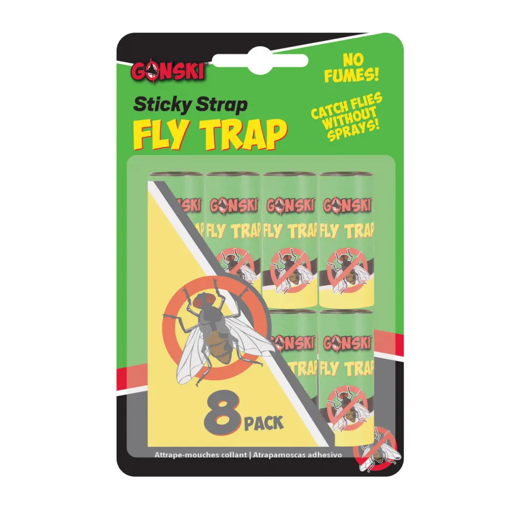 Miếng Dán Bẫy Ruồi, Gonski, Sticky Strap Fly Trap, Double-Sided Adhesive, 8 Cái - UNCLE BILLS