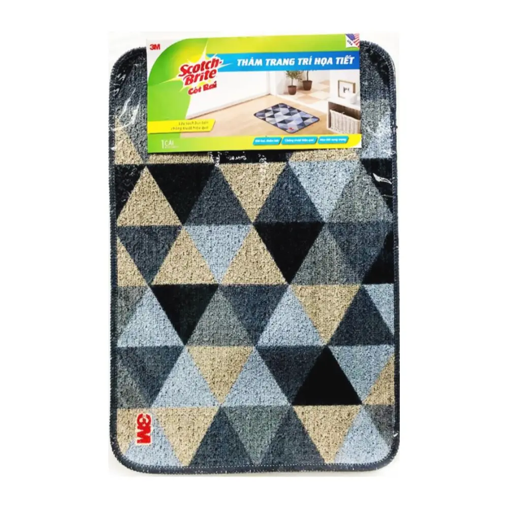 Thảm Trang Trí Họa Tiết Tam Giác, Scotch-Brite, Pattern Indoor Door Mat (40 x 60cm) - 3M