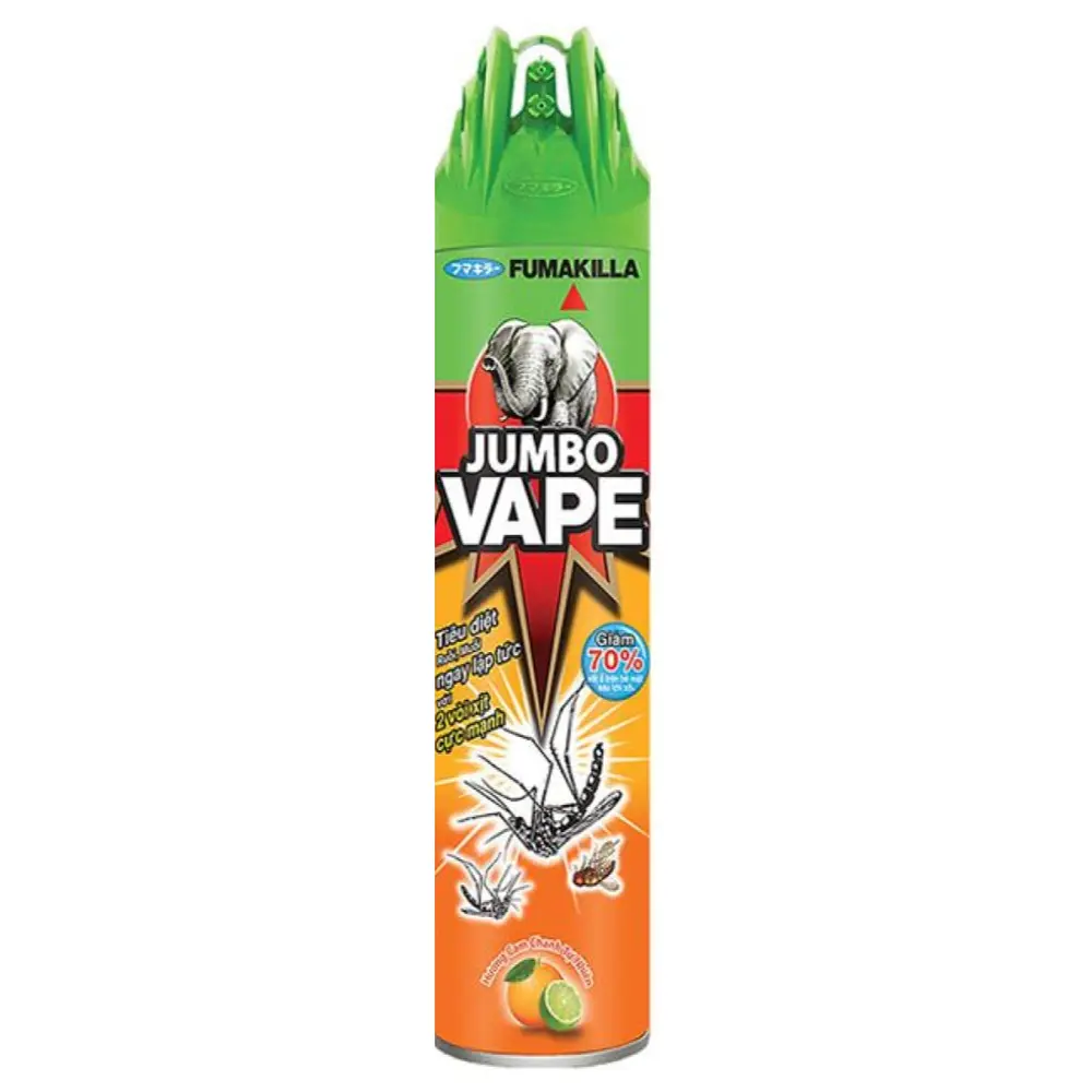Xịt Ruồi Muỗi Hương Cam Chanh, Jumbo Vape F10, Insect Killer Spray, Citrus (600ml) - FUMAKILLA