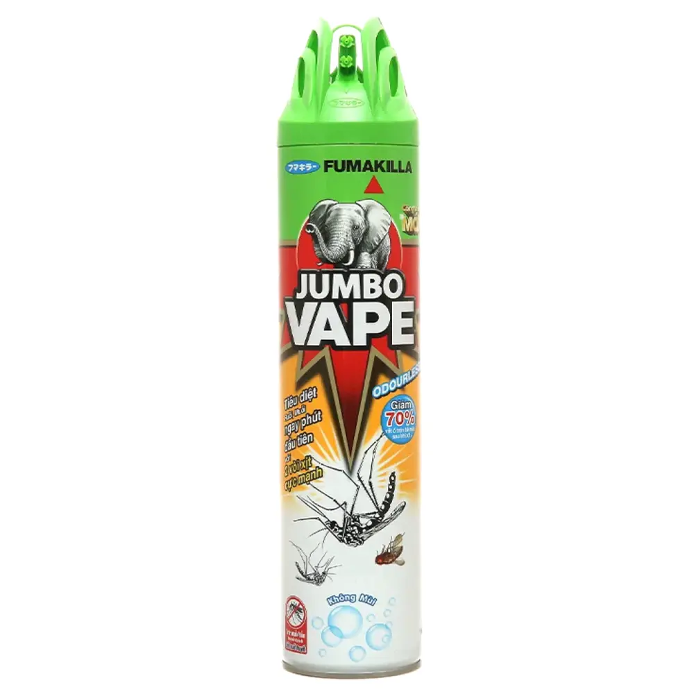 Xịt Ruồi Muỗi Không Mùi, Jumbo Vape F7, Insect Killer Spray, Odorless (600ml) - FUMAKILLA