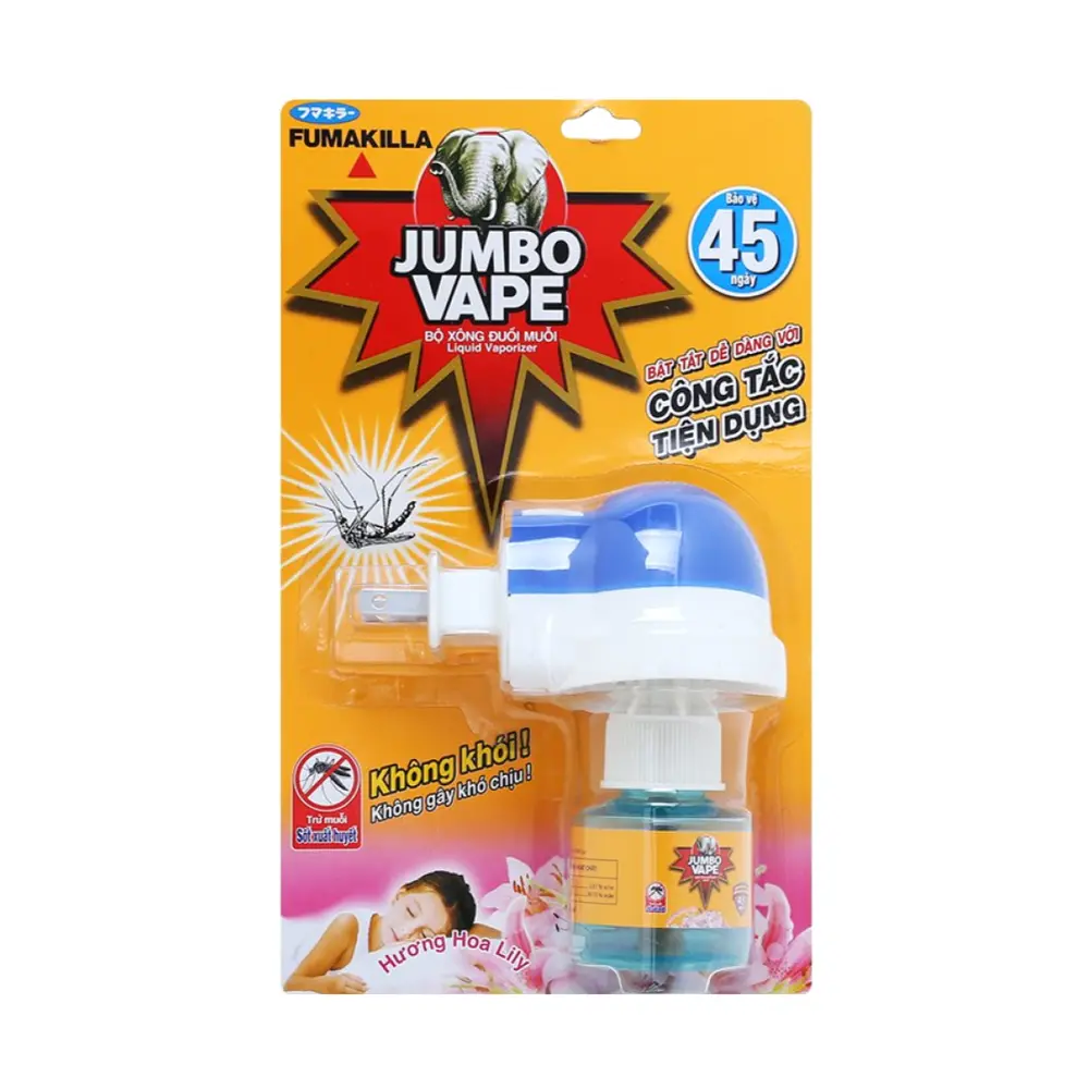 Bộ Xông Đuổi Muỗi Hương Hoa Sakura, Jumbo Vape L3, Mosquito Control Device, Sakura (34ml) - FUMAKILLA