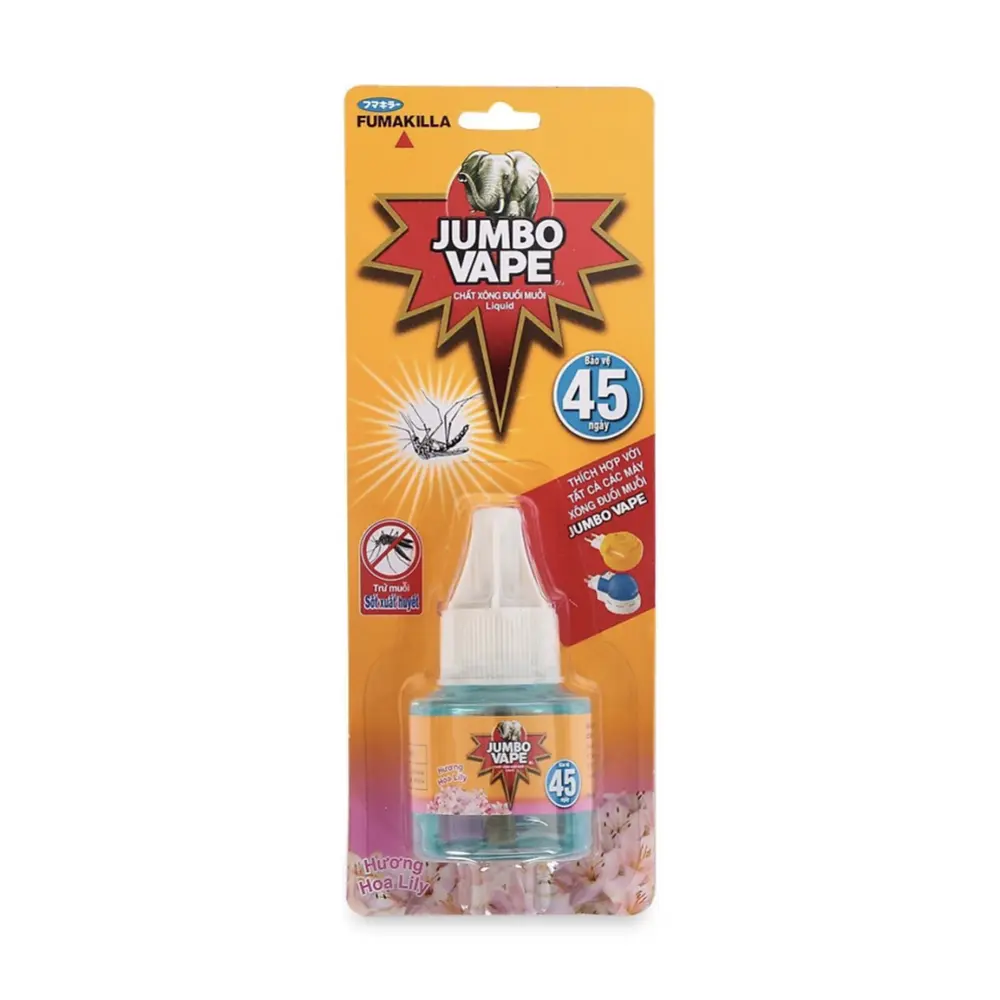 Chất Xông Đuổi Muỗi Hương Hoa Sakura, Jumbo Vape L3, Mosquito Repellent Liquid, Sakura (34ml) - FUMAKILLA