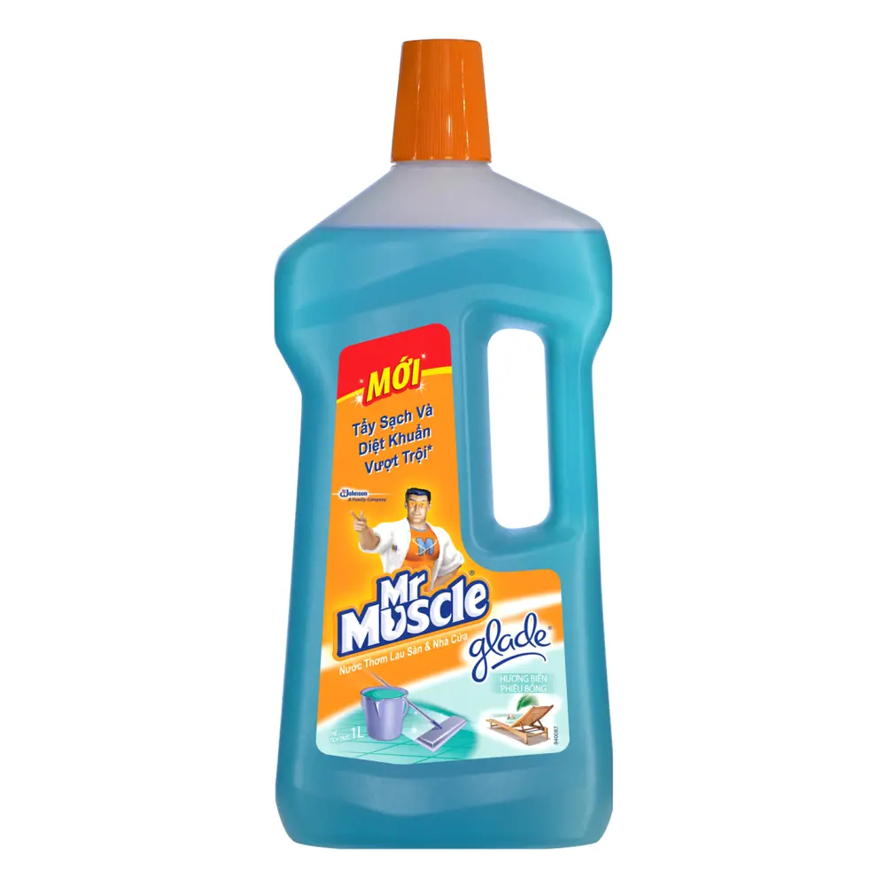 Nước Thơm Lau Sàn & Nhà Cửa Hương Biển Phiêu Bồng, Floor Cleaner, Glade Ocean Escape (1L) - MR MUSCLE