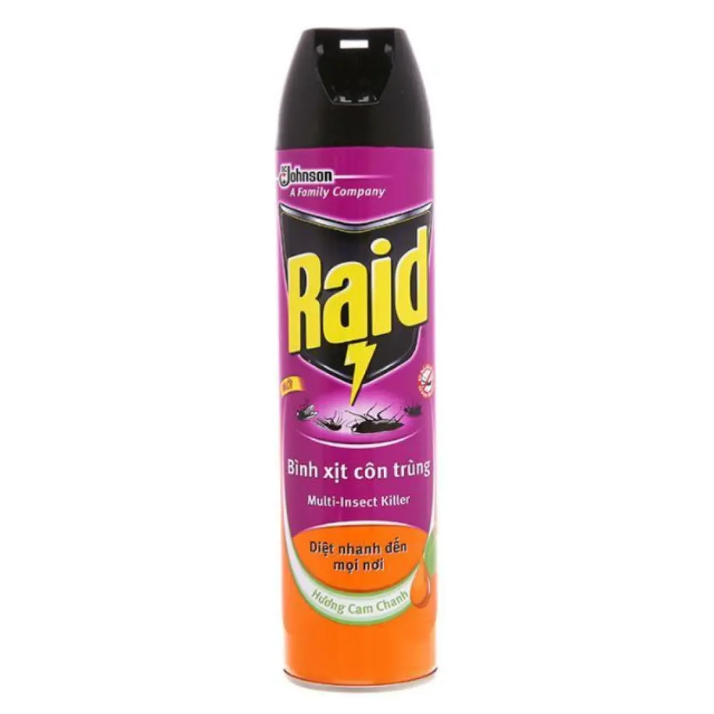 Bình Xịt Côn Trùng Hương Cam Chanh, Bug & Insect Repellent Spray, Orange (600ml) - RAID