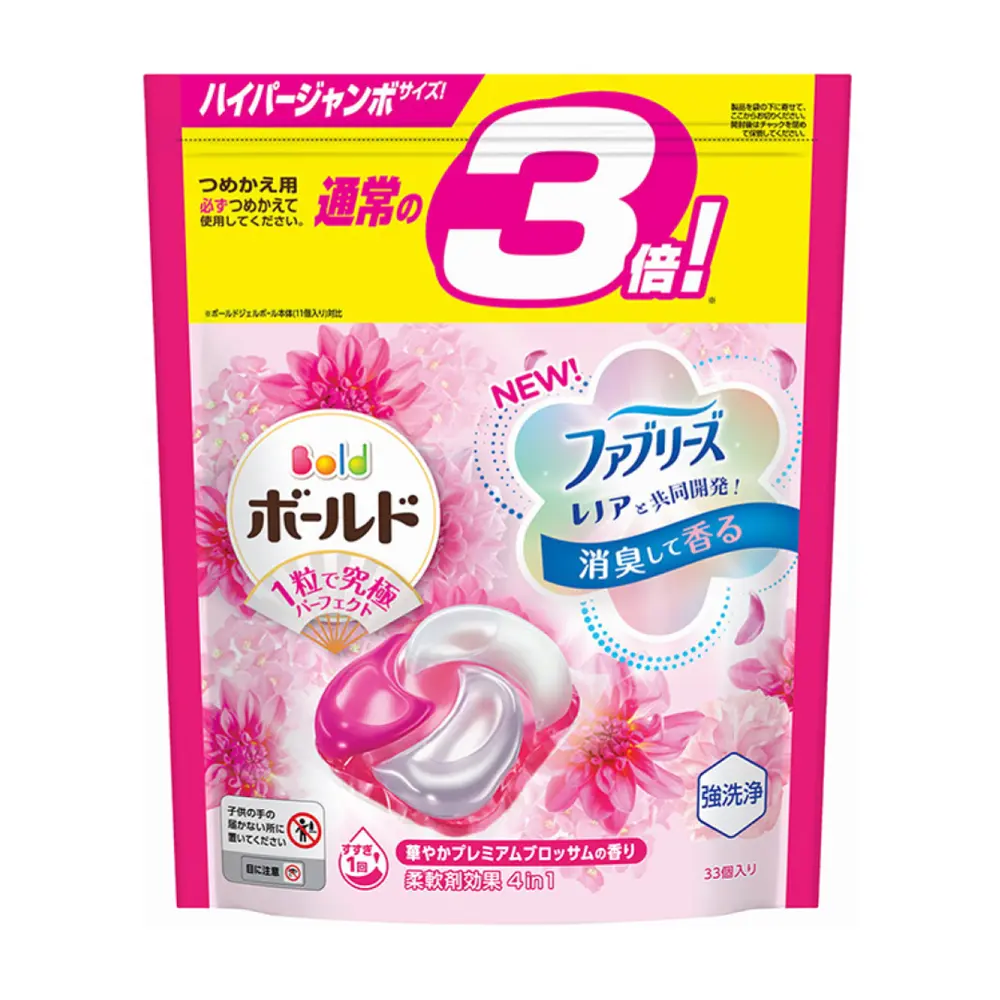 Viên Giặt Xả Hoa Hồng, Bold, 4 in 1 Laundry Detergent Pods, Pink Flowers, 33 Viên (585g) - P & G