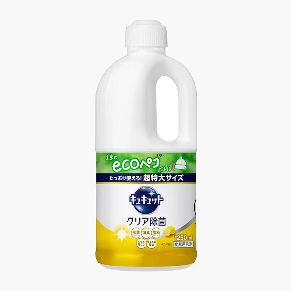 Nước Rửa Bát Hương Chanh Vàng, Kyukyutto Dishwashing Liquid, Lemon Scent, Jumbo Size Refill (1250ml) - KAO