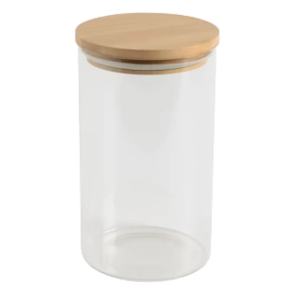 Hũ Thủy Tinh Nắp Tre, Glass Jar with Bamboo Lid (1100ml) - UNCLE BILLS