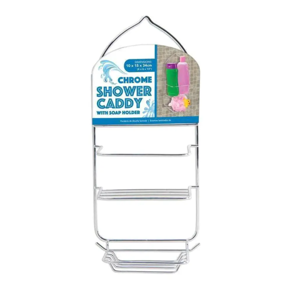 Khung Treo Nhà Tắm Crôm, Chrome Shower Caddy with Soap Holder (10 x 15 x 34cm) - UNCLE BILLS