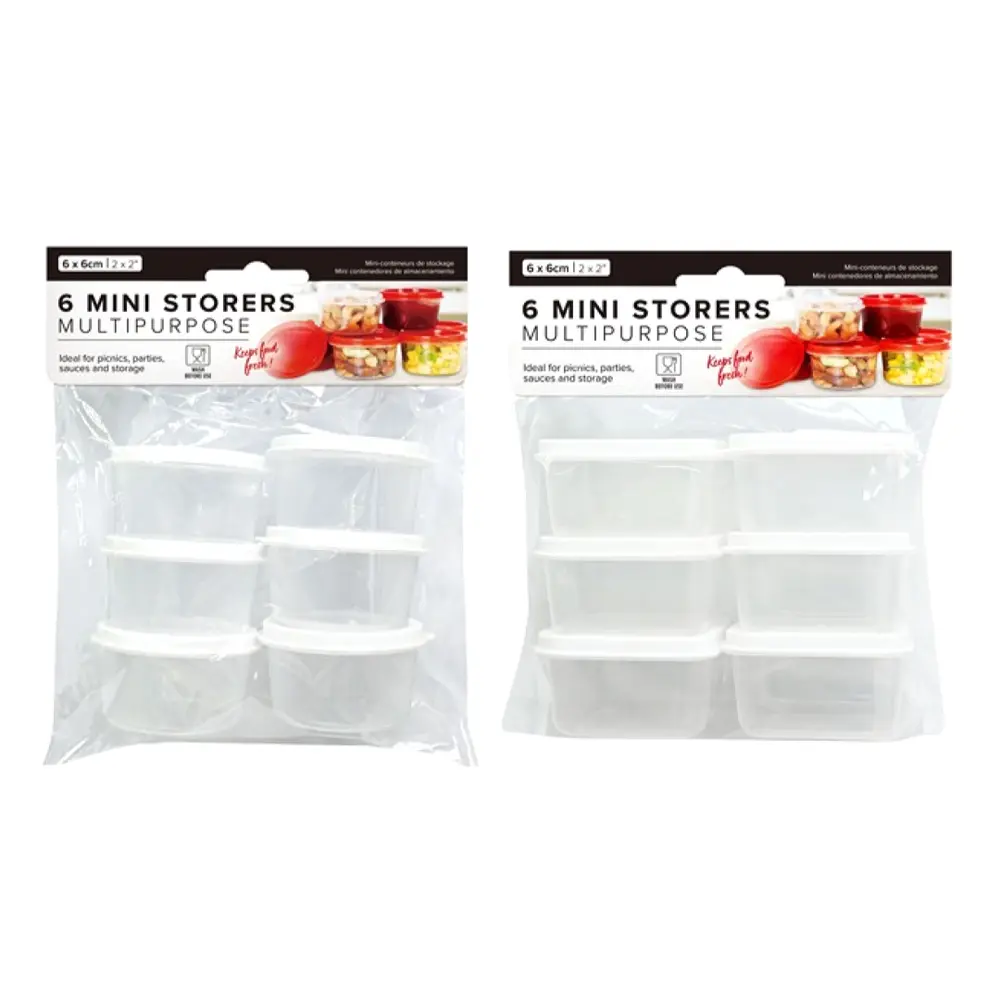 Bộ 6 Hộp Đựng Đồ Ăn, 6 Mini Multipurpose Round & Square Storers - UNCLE BILLS