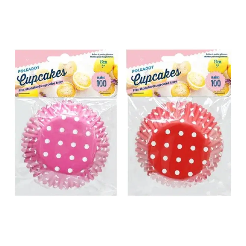 Giấy Lót Bánh Cupcake Chấm Bi, Polkadot Cupcakes, 100 Cái (13cm) - UNCLE BILLS