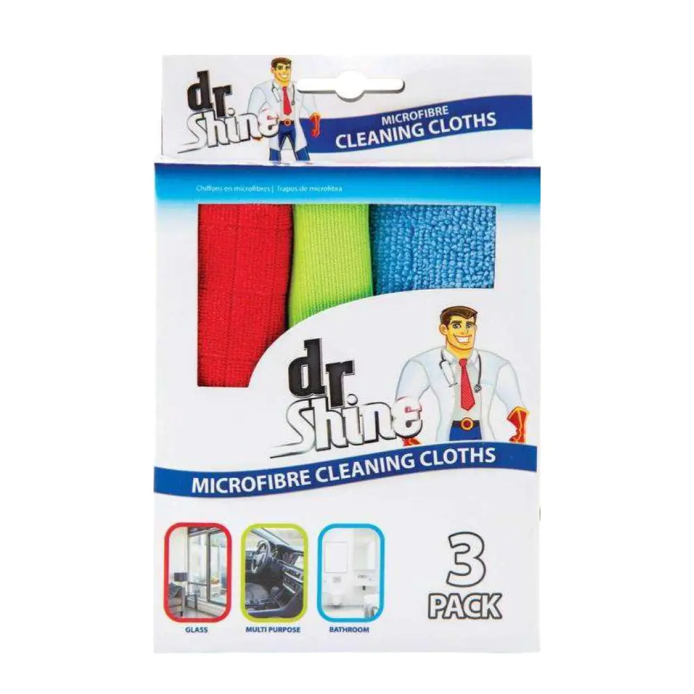 Khăn Vải Lau Đa Năng, Microfibre Cleaning Cloths, 3 Cái (30 x 30cm) - DR SHINE