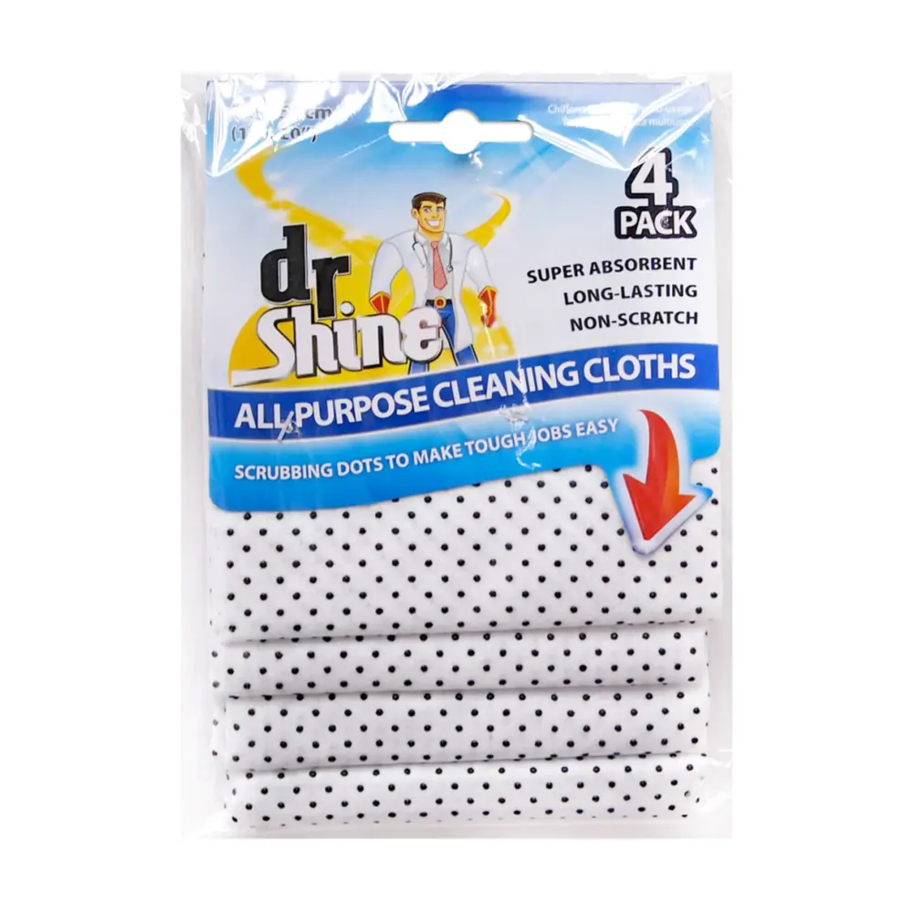 Khăn Lau Chùi Đa Năng Hạt Nổi, All Purpose Cleaning Cloths, 4 Cái (25 x 50cm) - DR SHINE