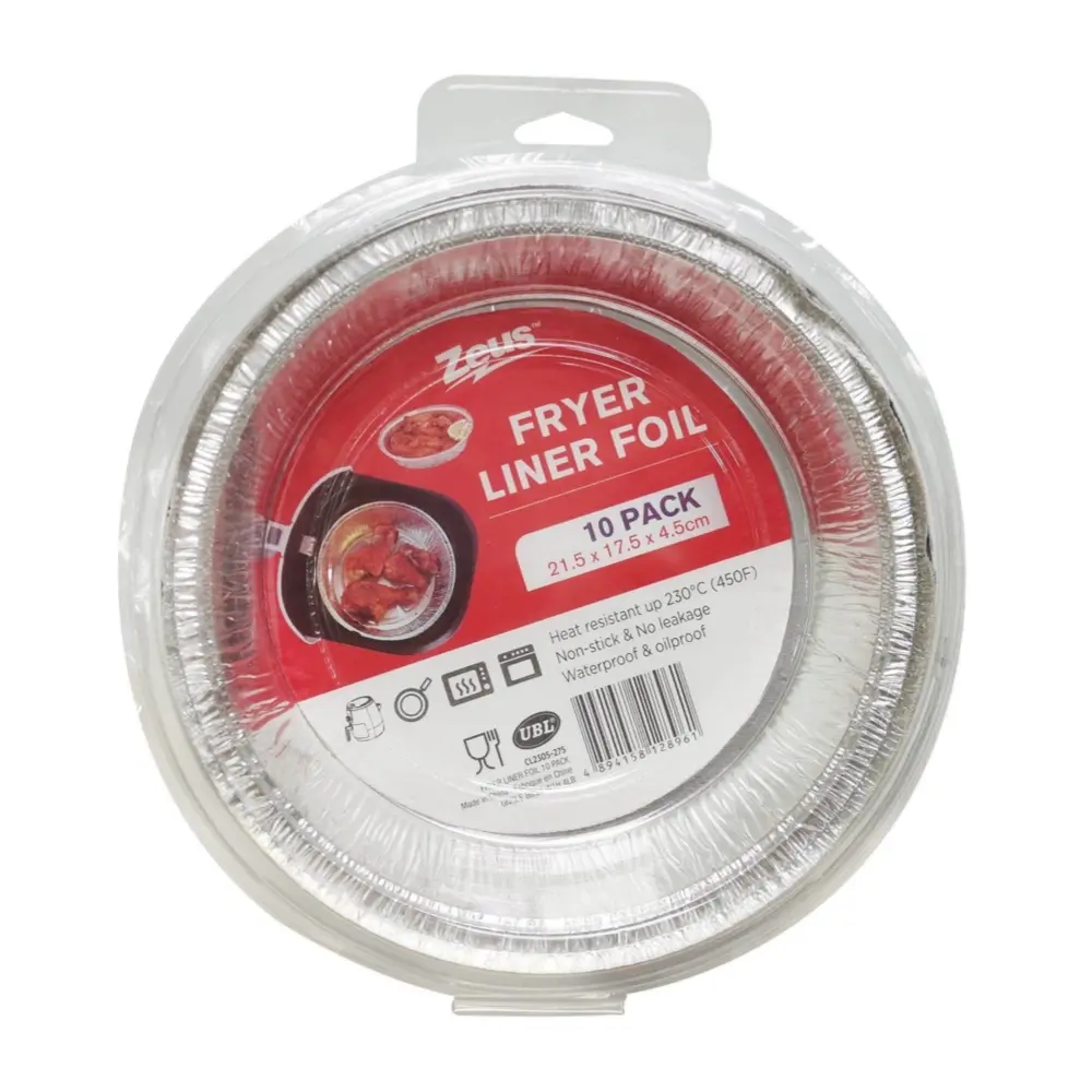 Khay Giấy Bạc Lót Nồi Chiên Không Dầu, Fryer Liner Foil, 10 cái (21.5 x 17.5 x 4.5cm) - ZEUS