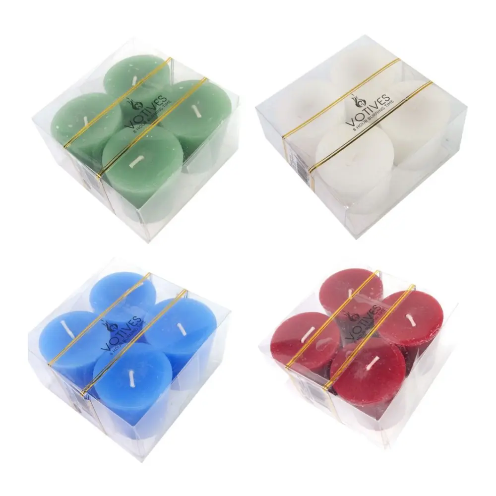 Nến Tròn Cháy 8 Tiếng Không Mùi (Nhiều Màu), Votives Candles, 4 Cây - UNCLE BILLS