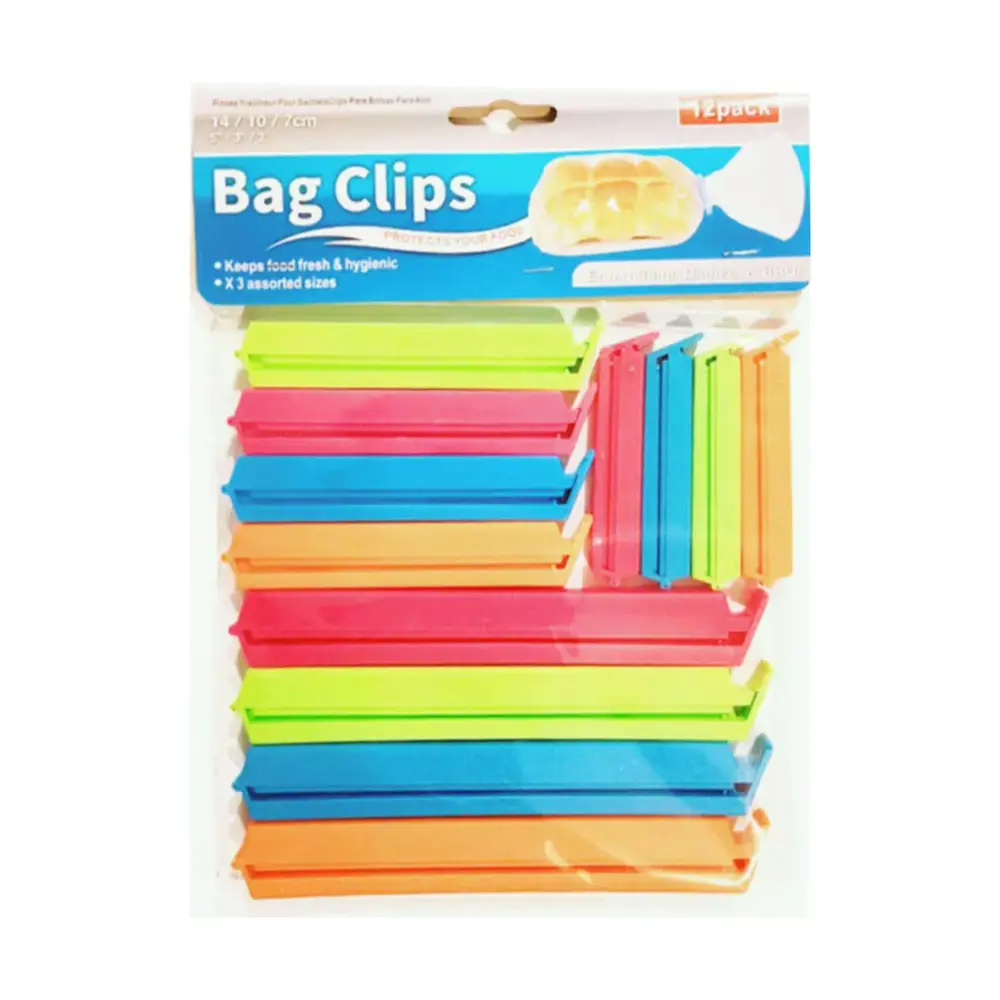 Đồ Kẹp Miệng Túi Bảo Quản Thực Phẩm 3 Size, Bag Clips, 12 Cái (14, 10, 7cm) - UNCLE BILLS