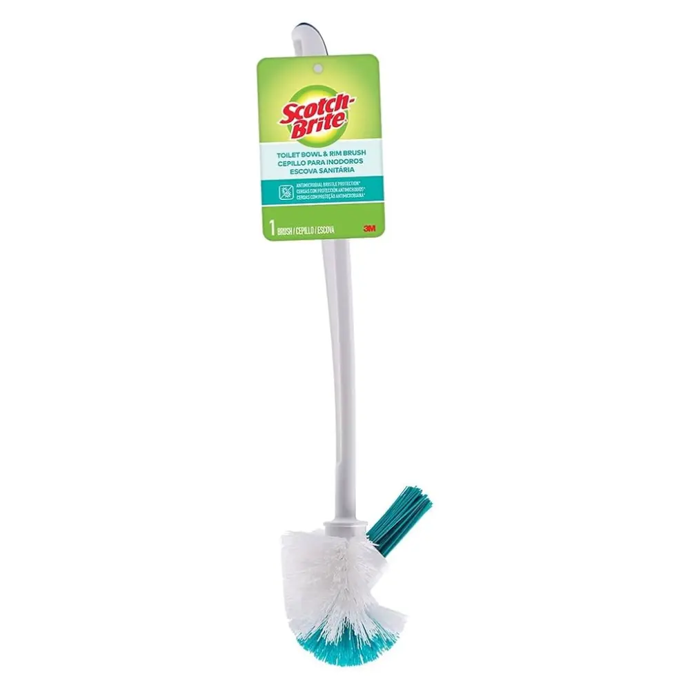 Bàn Chải Nylon Chùi Rửa Cọ Toilet Hai Đầu, Scotch-Brite, Toilet Bowl & Rim Brush - 3M