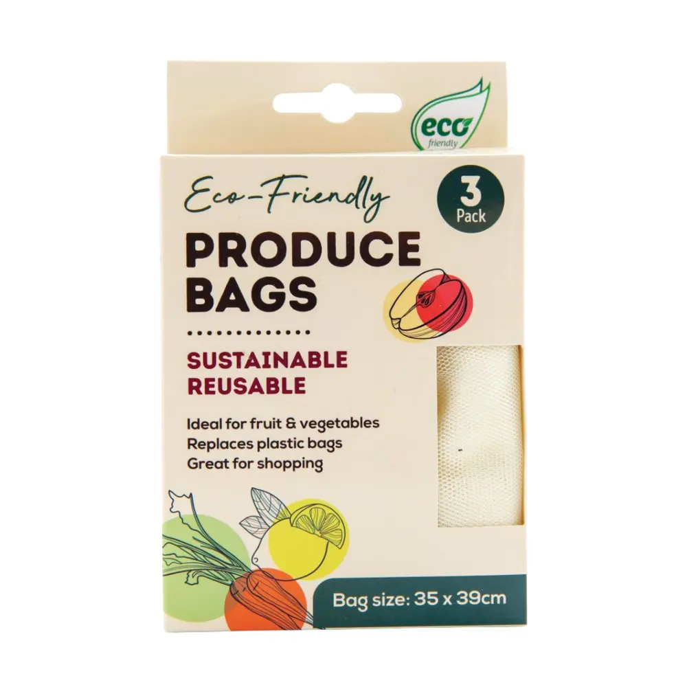 Túi Lưới Đựng Rau Củ Trái Cây, Eco-Friendly Produce Bags, 3 Cái (35 x 39cm) - UNCLE BILLS