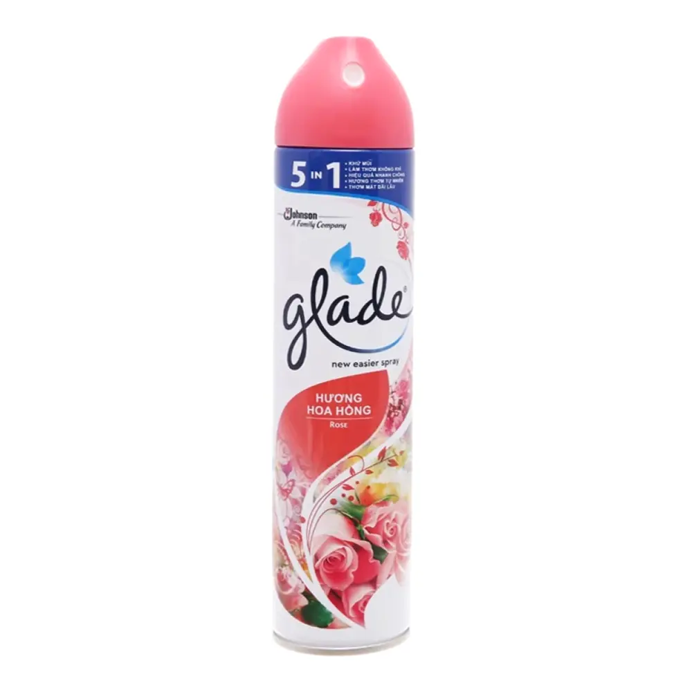 Xịt Thơm Phòng Hương Hoa Hồng, 5 in 1 Air Freshener Spray, Rose (280ml) - GLADE