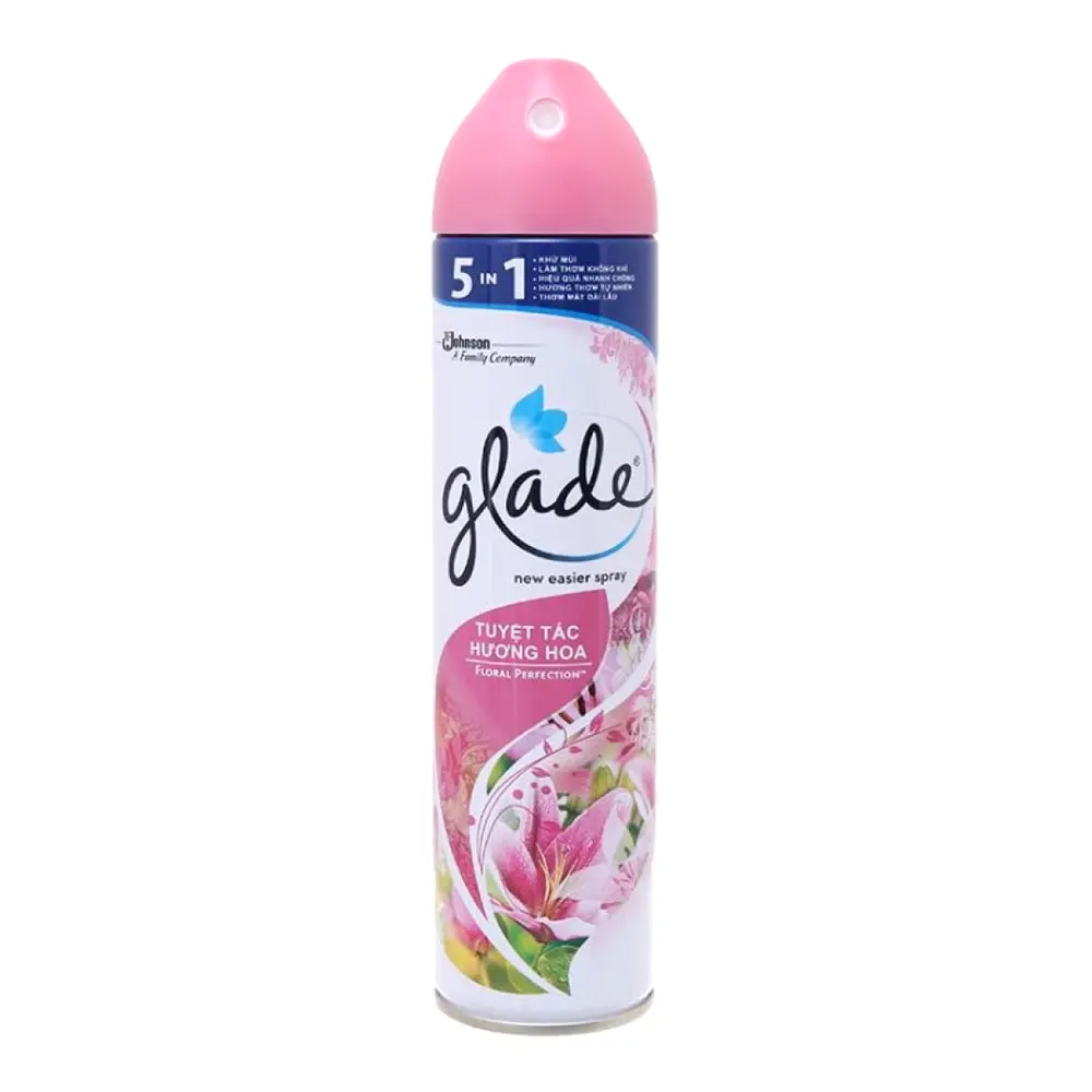 Xịt Thơm Phòng Tuyệt Tác Hương Hoa, 5 in 1 Air Freshener Spray, Floral Perfection (280ml) - GLADE