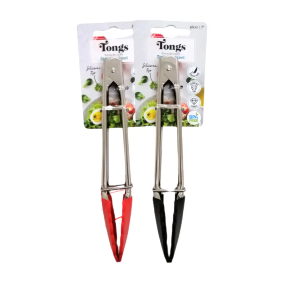 Kẹp Gắp Thức Ăn Inox Đầu Silicon (Nhiều Màu), Silicone Tipped Mini Tongs (18cm) - UNCLE BILLS
