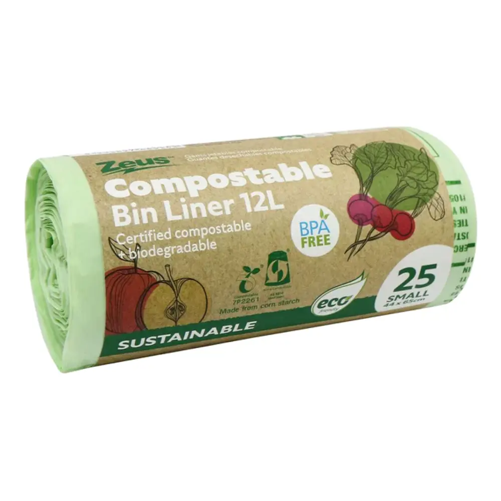 Túi Rác Phân Hủy Sinh Học, Compostable Bin Liner, 25 Cái, 12L (44 x 65cm) - ZEUS