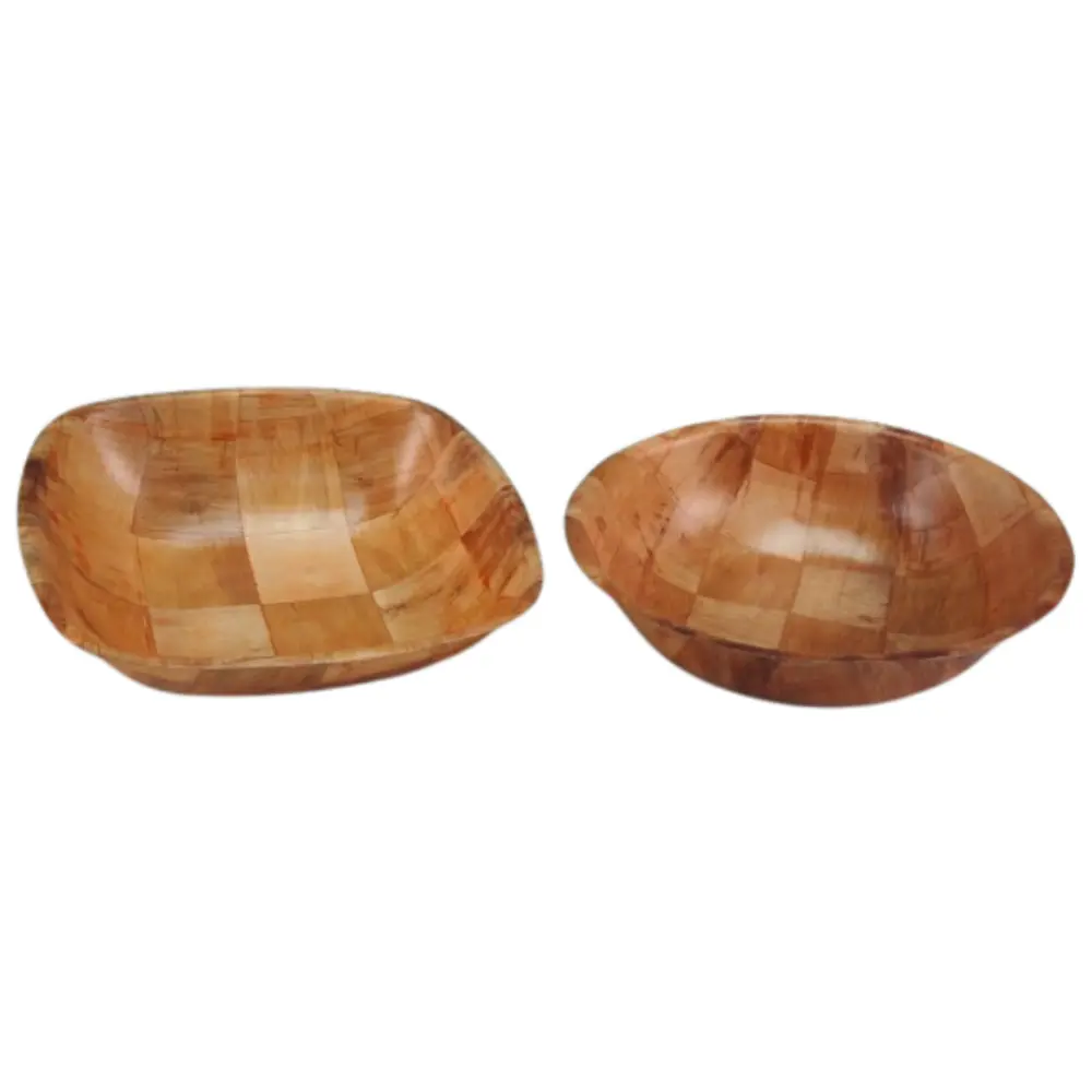 Tô Gỗ Đựng Thức Ăn Vuông/Tròn, Salad Bowl (25cm) - UNCLE BILLS