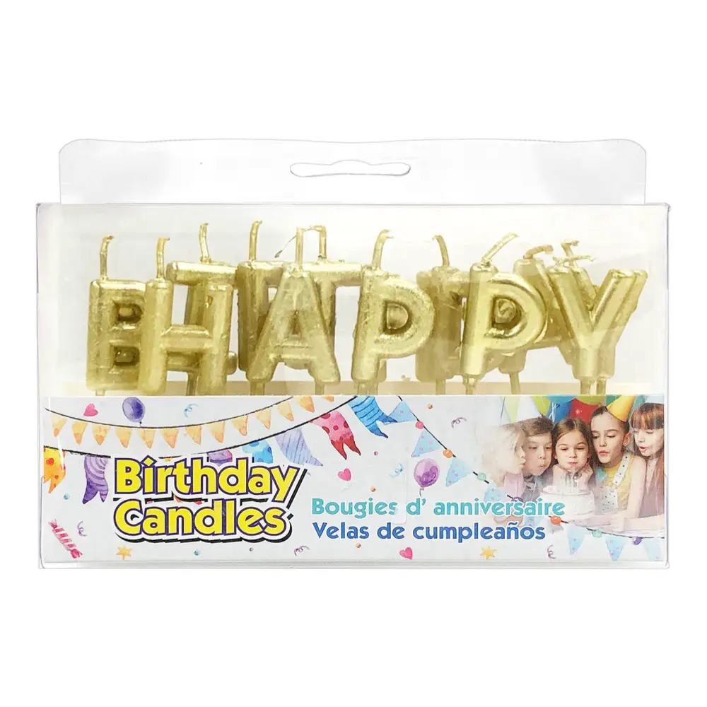Nến Chữ Sinh Nhật Màu Vàng Đồng, Happy Birthday Candles, Gold - UNCLE BILLS