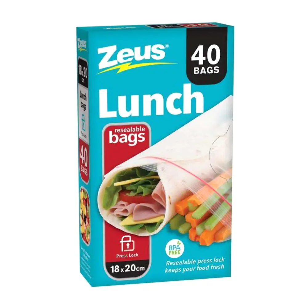 Túi Zip Đựng Thức Ăn, Lunch Resealable Bags, BPA Free, 40 Cái (18 x 20cm) - ZEUS