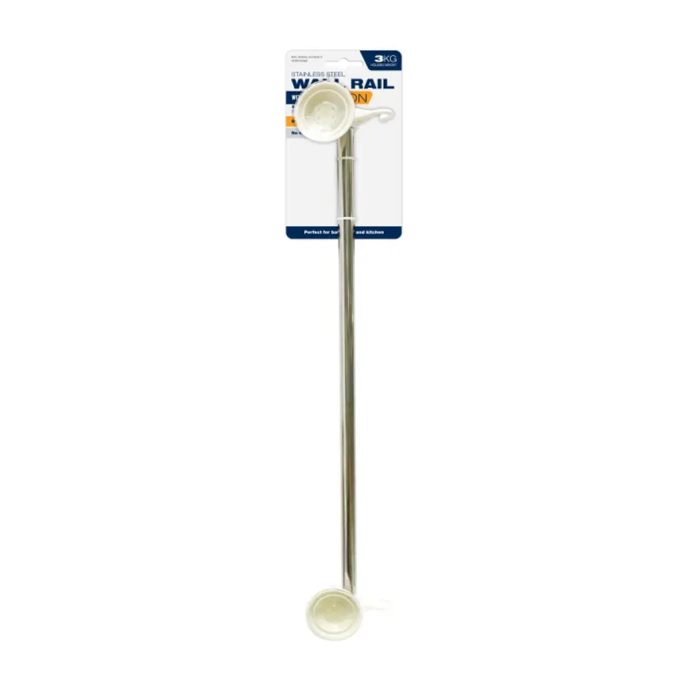 Thanh Treo Đa Năng Không cần Khoan Tường, Stainless Steel Wall Rail with Suction, 3kg Holding Weight (53 x 8.5 x 4cm) - UNCLE BILLS
