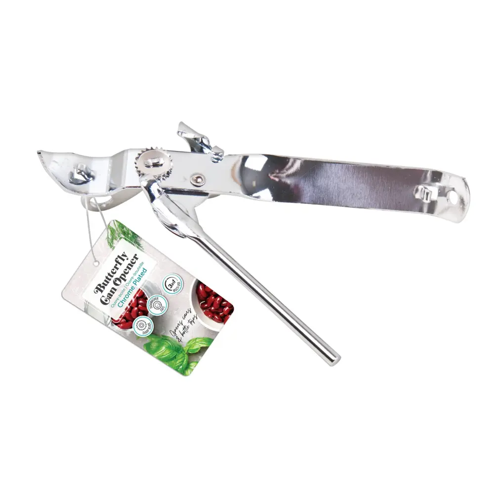 Đồ Khui Lon Kim Loại Hình Bướm, 3 in 1 Butterfly Can Opener, Chrome Plated (17cm) - UNCLE BILLS