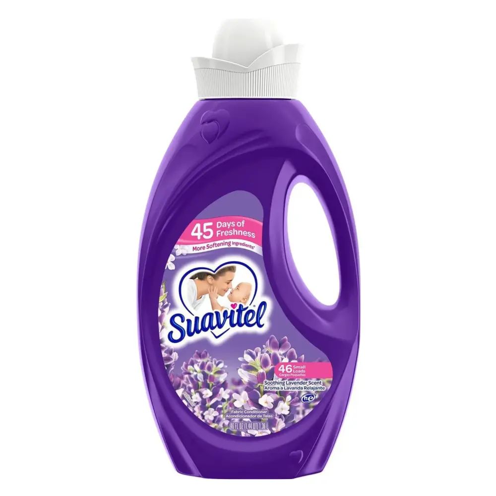 Nước Xả Làm Mềm Vải Hương Oải Hương, Fabric Conditioner, Soothing Lavender Scent, 46 Lần Giặt, 46 fl oz (1.36L) - SUAVITEL