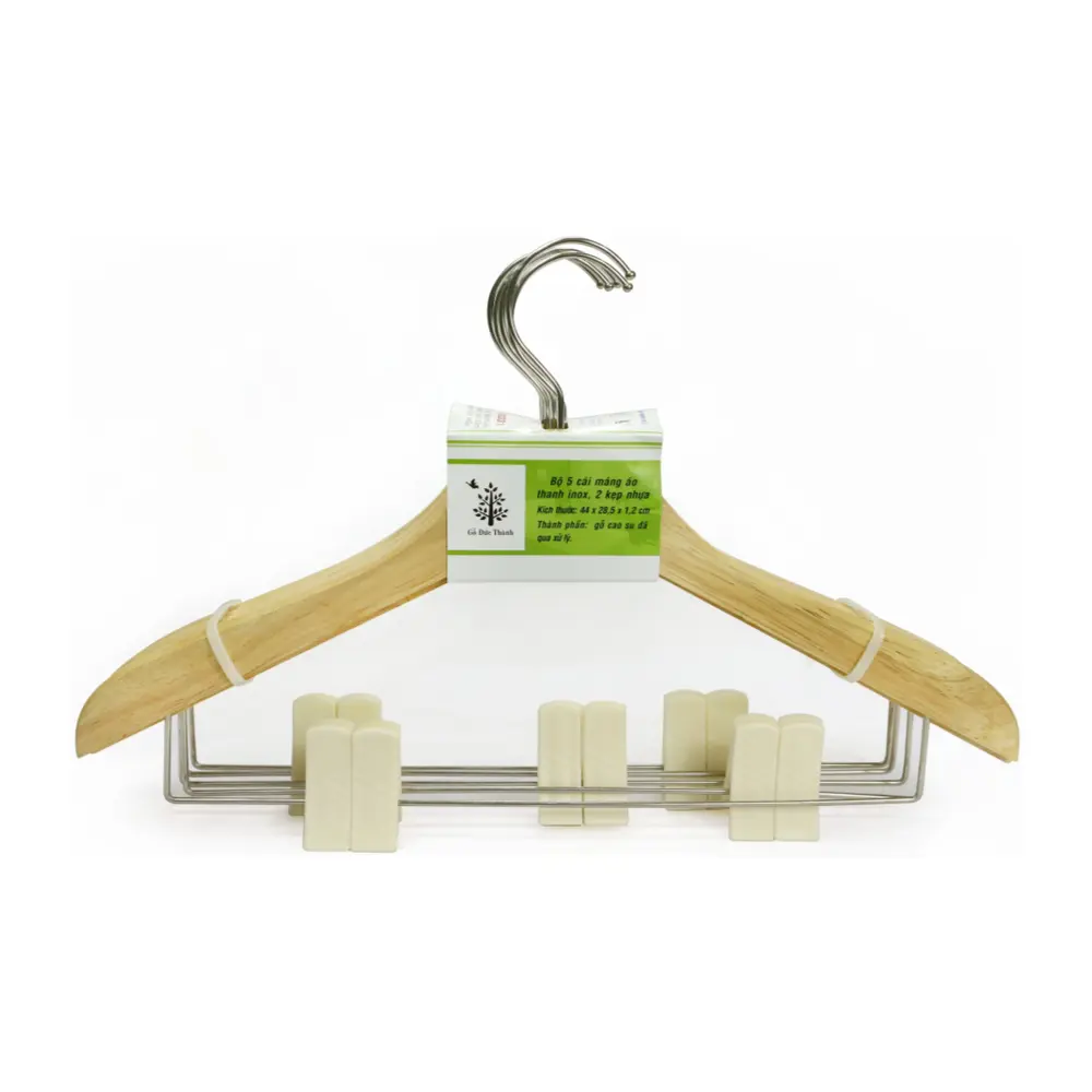 Máng Áo Thanh Inox, Cloth Hanger, 5 Cái (44 x 28.5 x 1.2cm) - GO DUC THANH