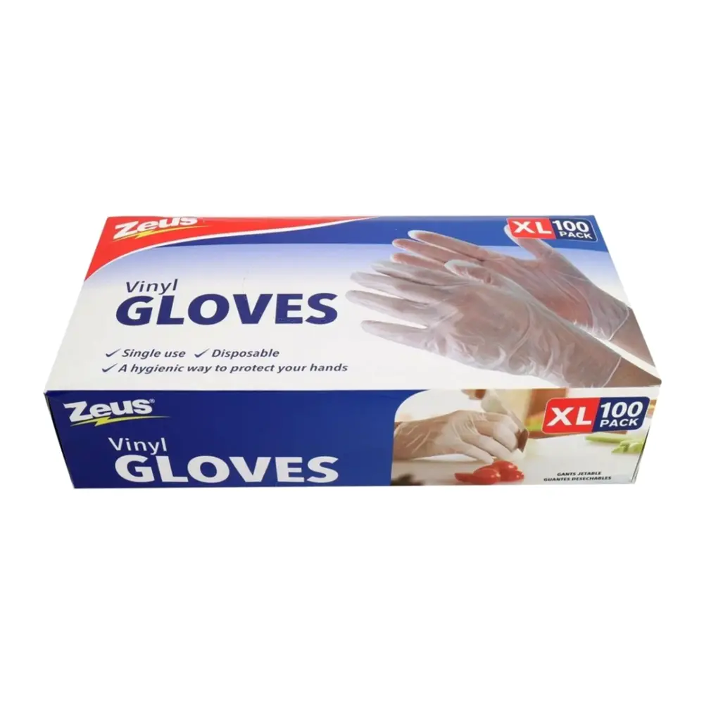 Găng Tay Dùng Một Lần, Disposable Vinyl Gloves, Size XL, 100 Cái (11.5cm) - ZEUS