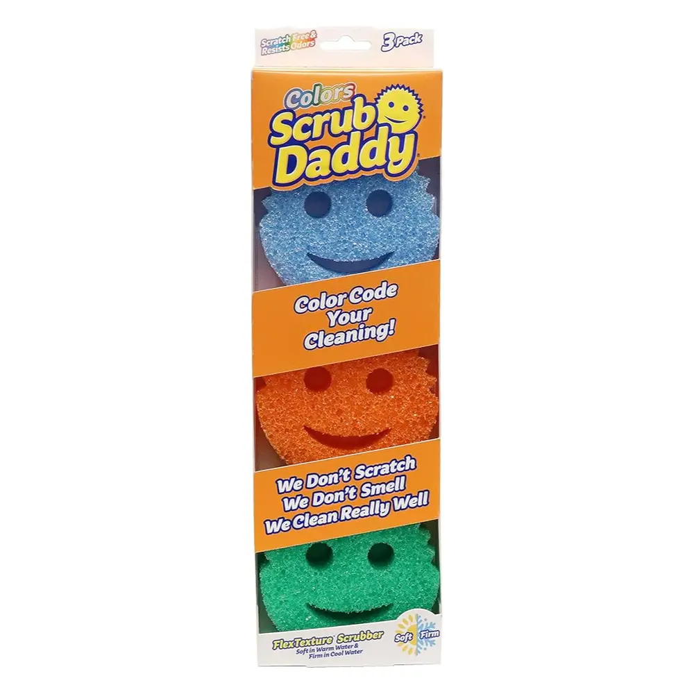 Bộ 3 Miếng Bọt Biển Mặt Cười Lau Chùi Đa Năng, Colors FlexTexture Scrubber, 3 Pack - SCRUB DADDY