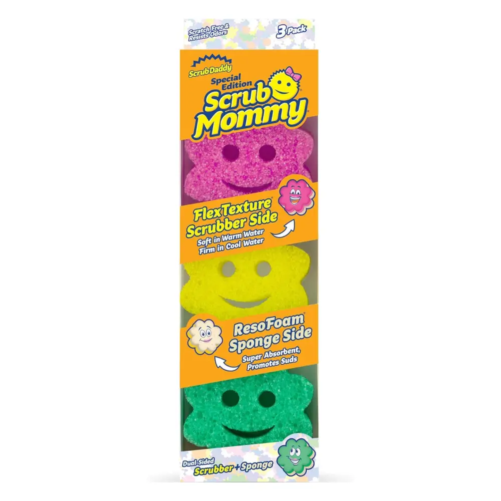 Bộ 3 Miếng Bọt Biển Hình Bông Hoa 2 Mặt Lau Chùi Đa Năng, Scrub Mommy, Power Flower Dual-Sided Scrubber & Sponge, 3 Pack - SCRUB DADDY