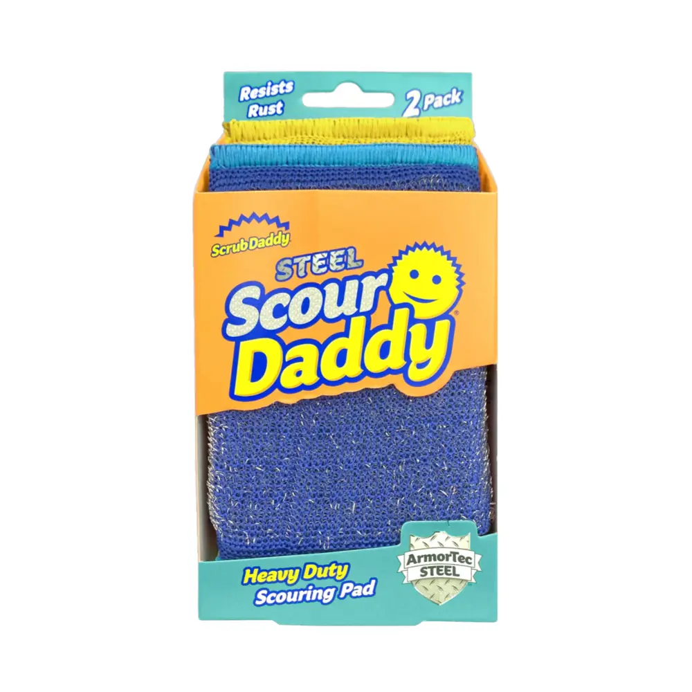 Bộ 2 Scour Lưới Thép, Steel Scour Daddy, Heavy Duty Scouring Pad, 2 Pack - SCRUB DADDY