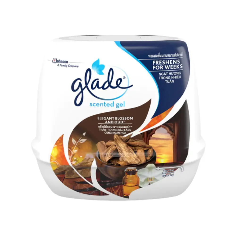 Sáp Thơm Hương Trầm Hương Sâu Lắng Cùng Ngàn Hoa, Scented Gel, Elegant Blossom & Oud (180g) - GLADE