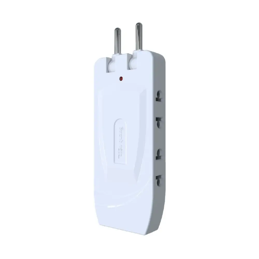 Ổ Cắm Xoay Gấp Gọn 3 Lỗ Màu Trắng, Foldable Rotating Power Strip with 3 Sockets, Compact Travel Extension Cord, White, 250V - 10A - DIEN QUANG