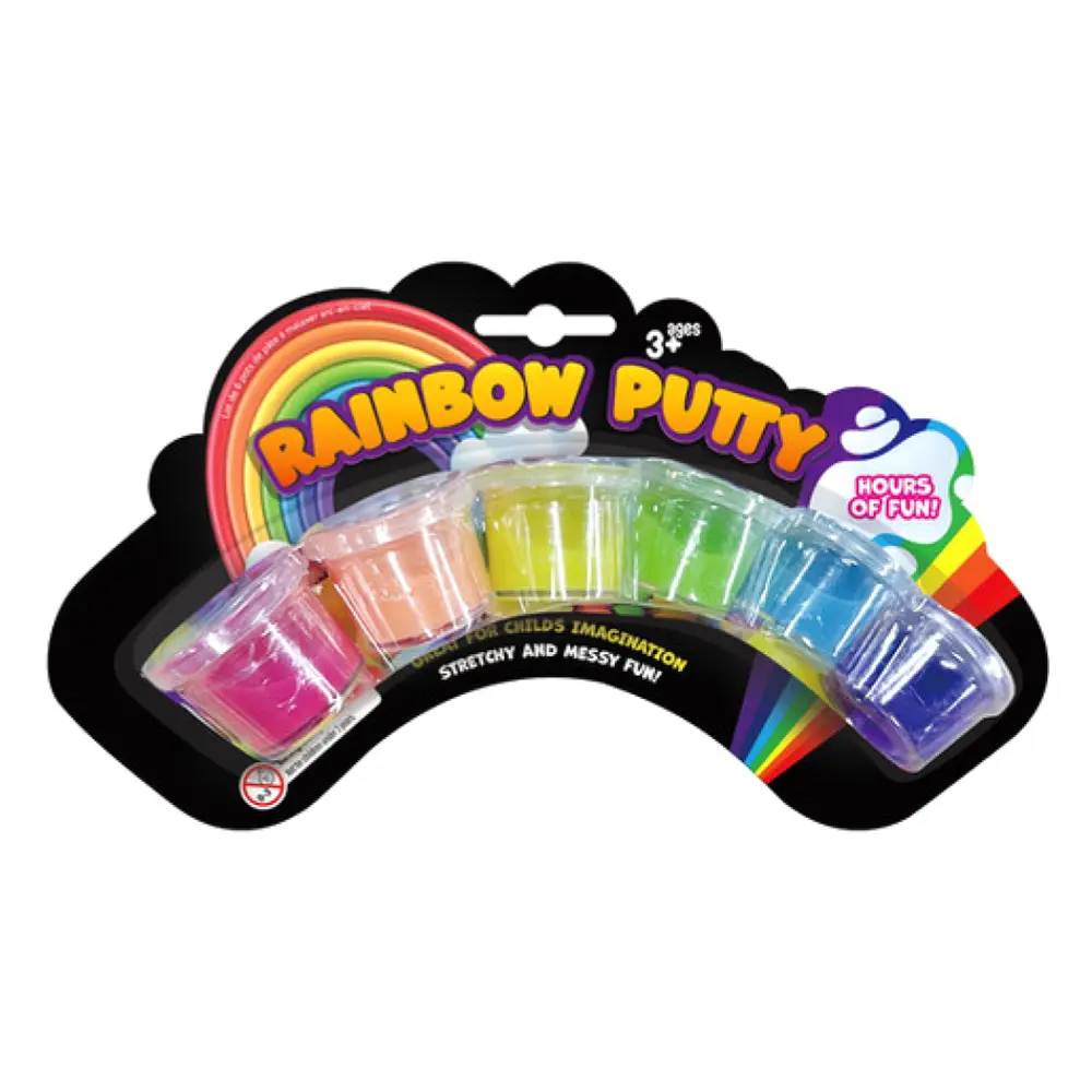 Slime Sắc Màu Cầu Vồng, Rainbow Putty, Colourful Slime, 6 Ống - UNCLE BILLS