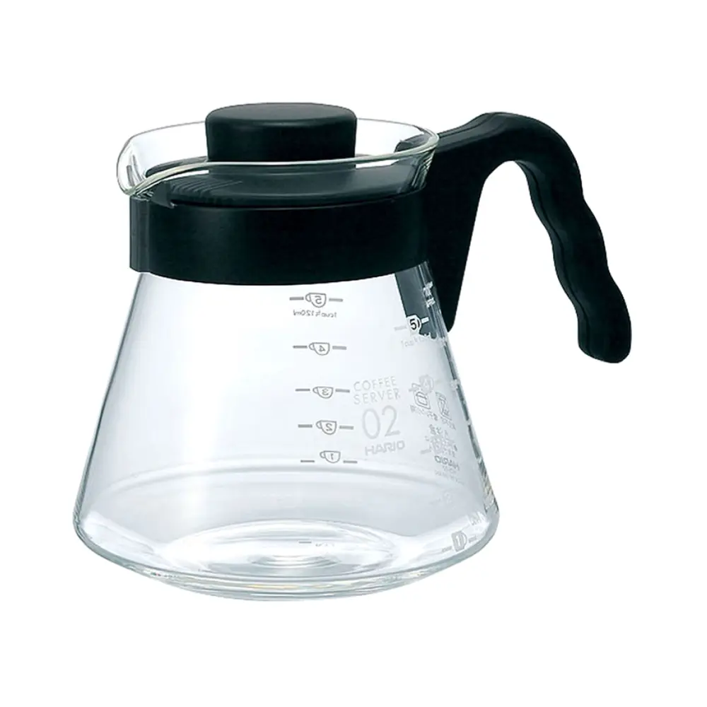 Bình Cà Phê Nắp Quai Đen, V60 Coffee Server, 700ml, VCS-02-B (17.3 x 13 x 14.1cm) - HARIO