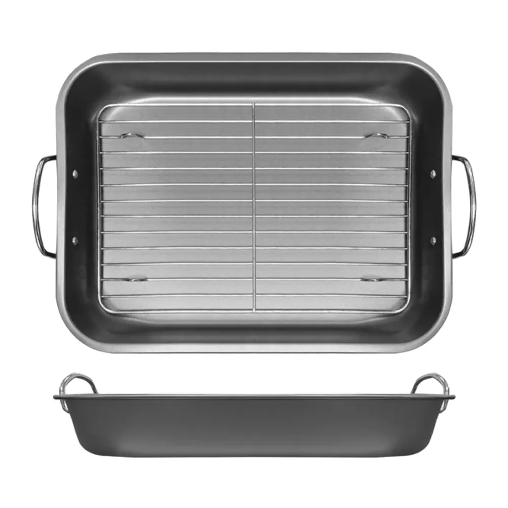Khay Nướng Chống Dính & Khung, Premium Non-Stick Roasting Tray with Rack (37 x 29 x 5cm) - UNCLE BILLS